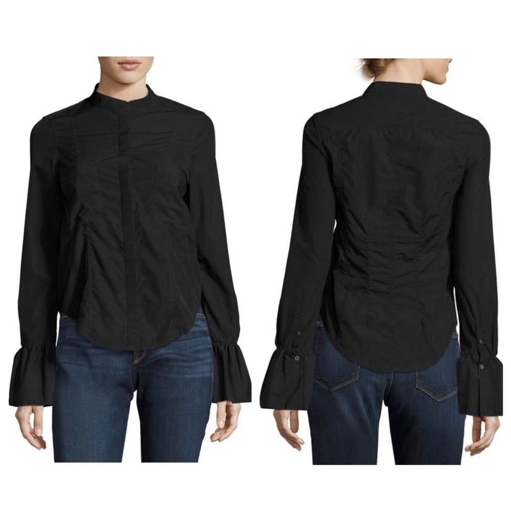 NEW FRAME | Poplin Button Down, Bell Sleeve